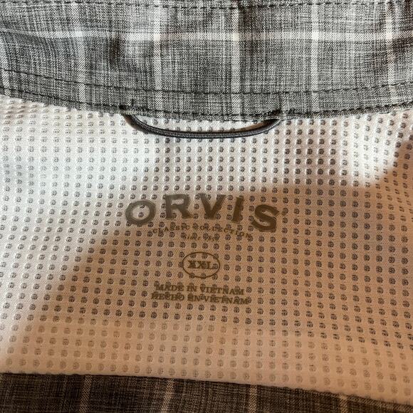 Orvis Shirt Mens Size 2XL Gray Checkered Short Sleeve Button Up Outdoor Casual‎ - Picture 6 of 10